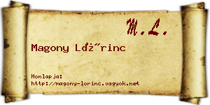 Magony Lőrinc névjegykártya